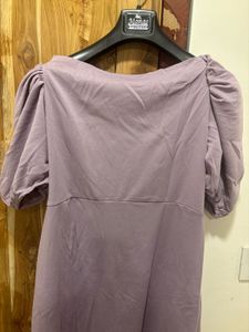 Stylish Lavender Puff Sleeve Dress