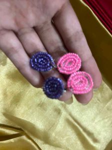 Beaded Floral Drop Earrings