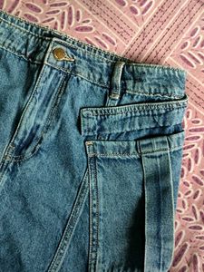 Denim Cargo Mini Skirt
