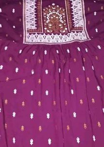 Elegant Purple Kurta with Intricate Print