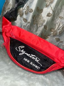 Red Signature Mink Blanket Fanny Pack