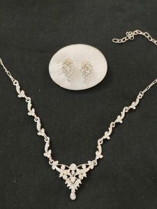 Elegant silver diamond Jewelry Set
