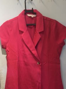 Fushia pink Button-Front Blazer Dress