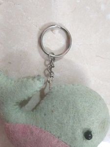 Cute Felt Whale Keychain