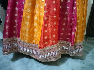 Stunning Red &amp; Yellow Lehenga Choli