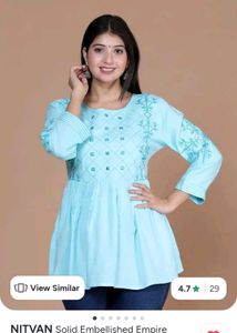 Light Blue Embellished Kurta