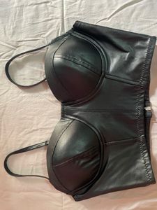 Faux Leather Corset Top &amp; Pants Set