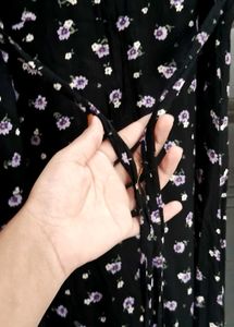 Cute Black Floral Mini Dress