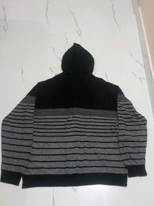 All-4 size Men's Striped Zip-Up Hoodie