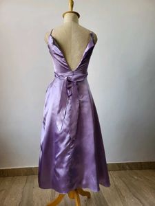 Purple Satin Floral Dress