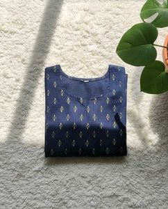 Elegant Navy Printed Kurta