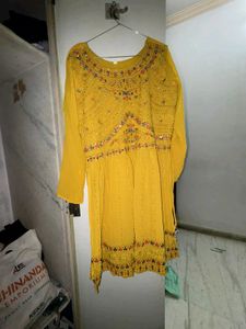 Vibrant Yellow Kurta Set with Embellishments