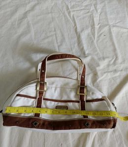 Stylish White &amp; Brown Hobo Bag