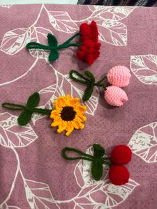 Handmade Crochet Flower Charms