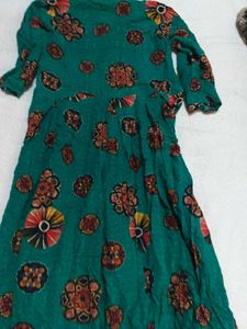 Green Floral Print Maxi Dress
