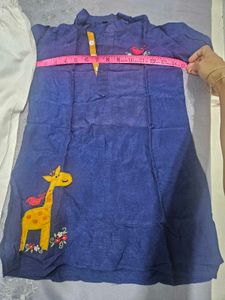 Cute Giraffe &amp; Bird Print Kurta Set