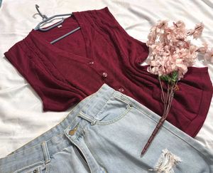 🎁Cozy Maroon Knitted Vest R