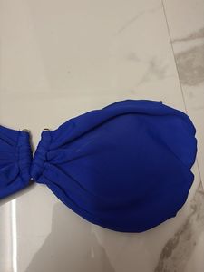 Vibrant Blue Strapless Bikini Top