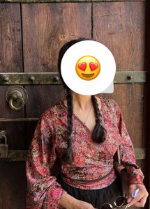 Boho Floral Wrap Top