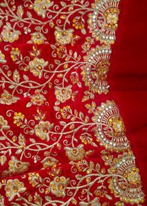 Red Embroidered Lehenga