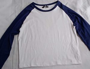 White & Blue Raglan T-Shirt