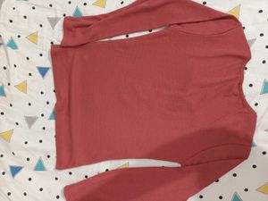 Ribbed Square Neck Long Sleeve Top