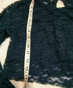 Black Laceh&amp;m Long Sleeve Top