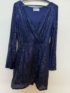 Sparkling Navy Blue Sequin Dress