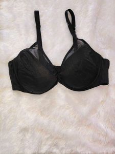 Black Mesh Balconette Bra