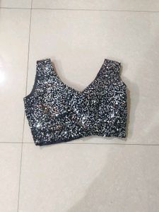 sparkly readymade saree set