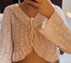 Sheer Lace Cropped Shrug
