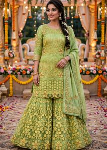 Exquisite Green Kurta Set with Dupatta