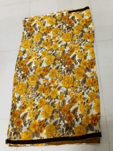 chiffon saree gold