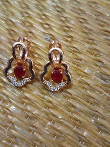 Ruby & Crystal Drop Earrings