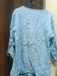 Light Blue Embroidered Tassel Kurta