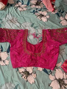 Vibrant Pink &amp; Teal Saree