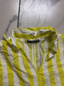 yellow striped short dress