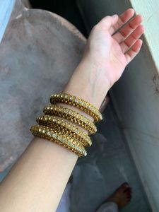 Set of Embellished Gold Bangles