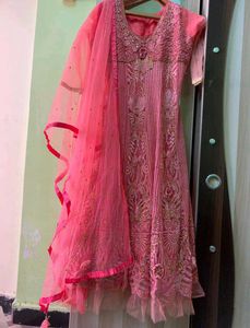 Elegant Peach Embellished Dress