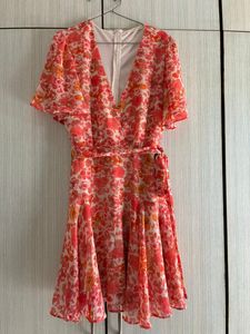 Floral Chiffon blend Mini Dress