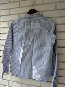 Blue Striped Button-Down Shirt