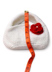 Handmade White Crochet Clutch with Rose