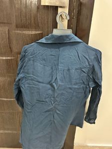 Sheer Blue Button-Up Shirt