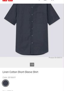 uniqlo linen cotton Short Sleeve shirt