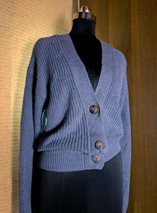 Dusty Blue Knit Cardigan