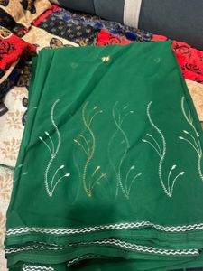 Elegant Green Floral Saree