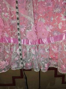 Beautiful Pink Floral Floor Length Gown dress