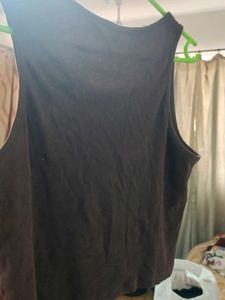 BARE Brown Ribbed Tank Top