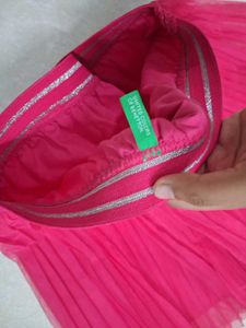 Chic Pink Pleated Tulle Skirt