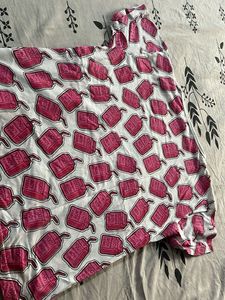 White Pink Milk Carton Print T-Shirt
